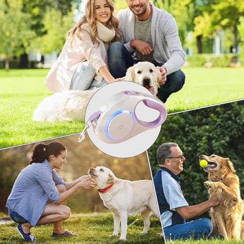 Guia retrátil para cães com guias leves e retráteis para passear com cães - Guias retráteis automáti
