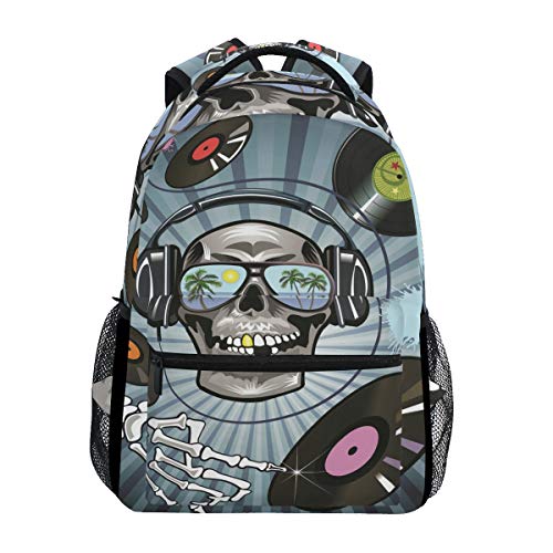 Música De Calavera Mochila Escolar Impermeable Mochilas Escolares para Estudiante Adolescentes