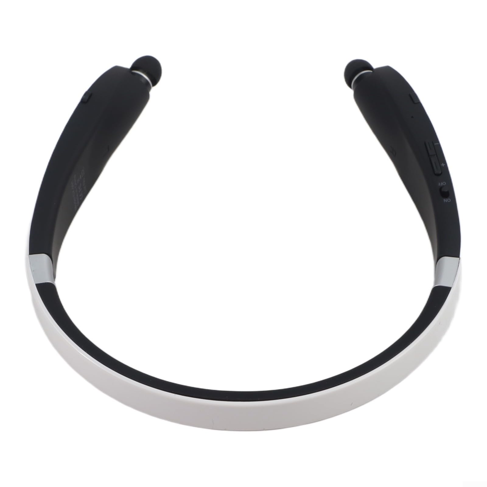 Cuffie Neckband con Cancellazione Rumore, Auricolari Sport Retrattili Pieghevoli, Design Leggero ABS per Corsa e, Nero(White)