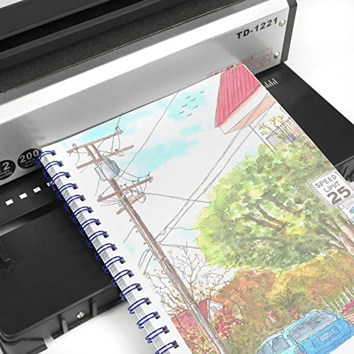 RAYSON Drahtbinderücken, 23 Schlaufen, 130 Blatt, 2:1 Teilung, 15,9 mm, A4, Mischfarbe, Packung mit 50 Stück