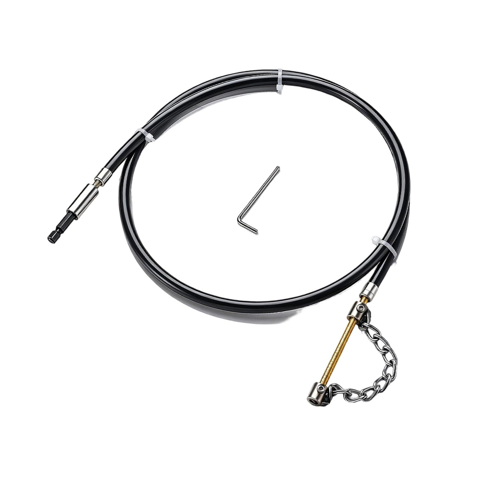 Drain Cleaning Chain with Flexible Shaft Heavy Duty Descaling Tool for Kitchen Bathroom Pipes Blockage Clearing Sewer Flexible Drain Auger