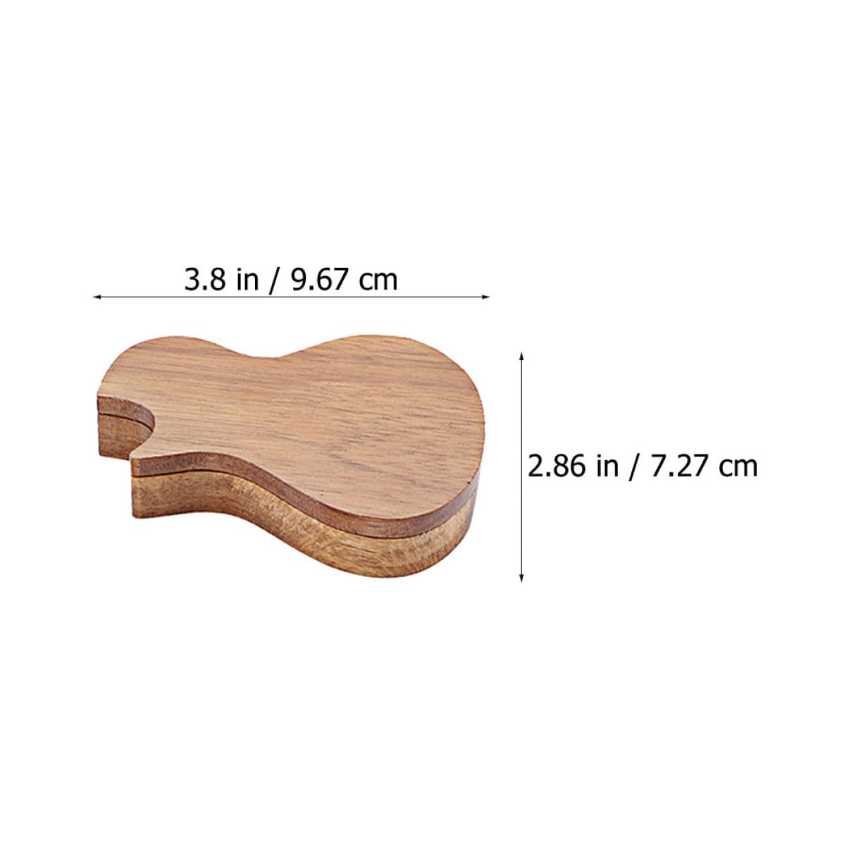 2sets Plettri Legno Di Olivo Con Scatola Forma Di Chitarra Accessori Per Musicisti e Amanti Della Musica