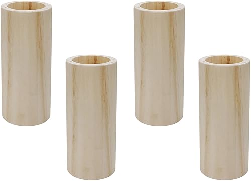 4 elevadores de madera cilíndrica para cama, elevadores de muebles de madera, color original sólido para pintura de bricolaje, sofá, silla, mesa,
