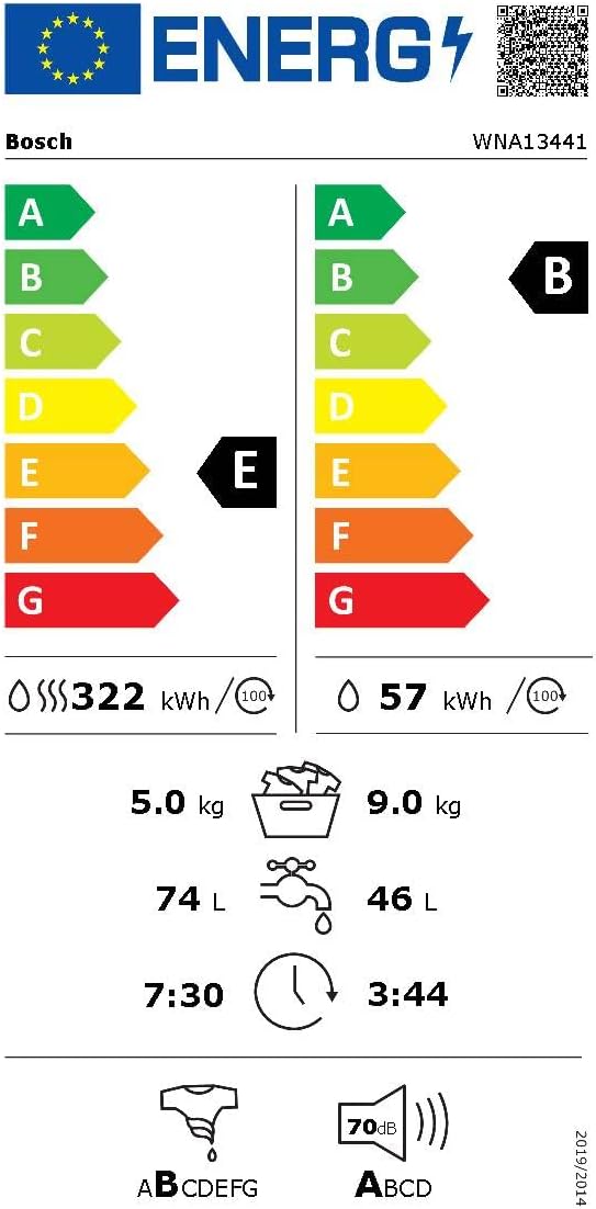 Energy label for Bosch WNA13441