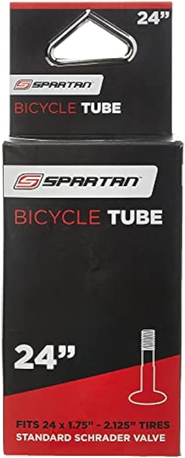 Spartan Bicycle Tube 24" | Durable Inner Tube for Kids, Youth & Adult Bicycles with 24-Inch Wheels | Schrader Valve for Easy Inflation | Heavy-Duty Rubber for Smooth, Puncture-Free Riding | SP‑9047