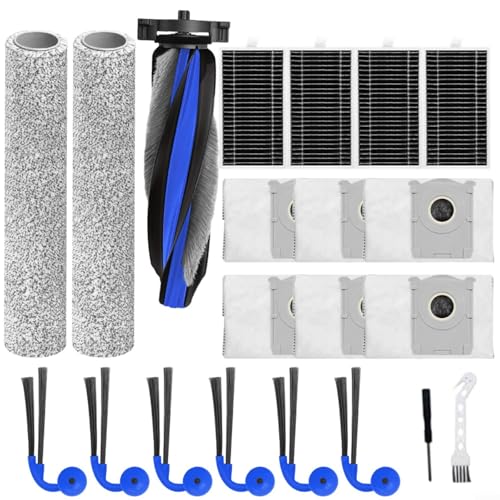 SMZhomeone 1 set di spazzole laterali principali con filtro a rullo, kit per Ecovacs per DEEBOT T90 Pro per OMNI, filtrazione migliorata per pulizia profonda dei pavimenti duri, bianco e nero (B)