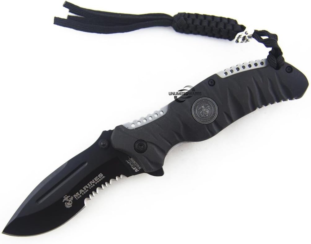Ace Martial Arts Supply USMC Marines Reaper Assisted Opening Folding Knife 4.75-Inch Closed