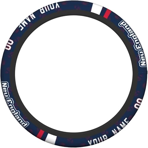 Miniatura 2 de New England - Fundas para volante de automóvil, con número de nombre personalizado, antideslizantes, absorción de sudor, accesorios antideslizantes