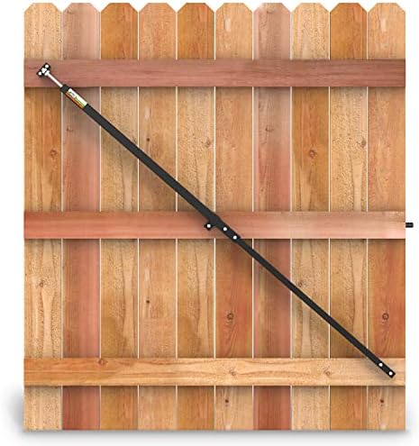 True Latch 6' Telescopic Gate Brace - Wood Privacy Fence Anti Sag Gate Kit - Gate Hardware Kit for Outdoor Wooden Fence Gates, 1 Patented USA Made Brace (6' Telescopic (40" - 74"), Black)