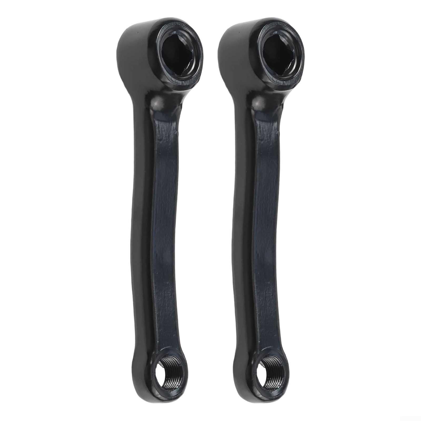 127mm Iron Exercise Bike Crank Set with Square Hole, Left and Right Replacement Pedal Arms Compatible with Most Indoor Cycling Bikes, Painted Finish, 9/16-20 Pedal Thread, Black(left + right crank)