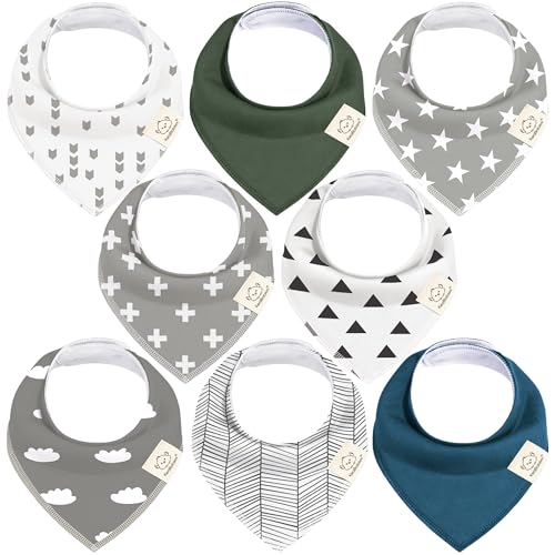Image of 8pk Organic Baby Bandana Bibs for Drooling and Teething (Crossroads)