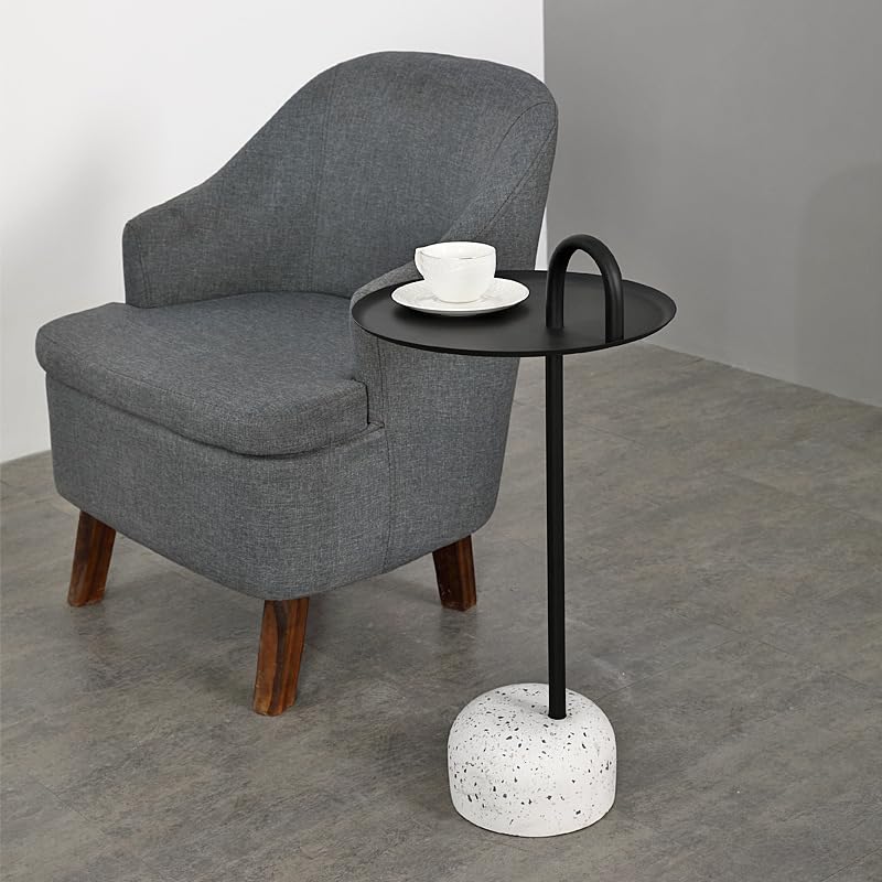 eexbz Sofa Iron Sofa Side Table Movable Small Coffee Table Small Corner Table Black Small Round Table Sofas for Living Room