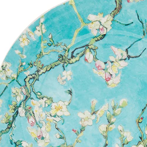 Gracie Bone China By Coastline Imports Cherry Blossom Blue (7.5-Inch) Set Of 4 Bone China Dessert/Salad Plates #TOP3