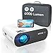 WiMiUS Proiettore WiFi Bluetooth, 6000 Lumen Mini Videoproiettore Portatile 1080P Full HD Proiettore Home Cinema Wireless WiFi Compatibile iOS,Android,Laptop,PS4 (Borsa per proiettore Inclusa)