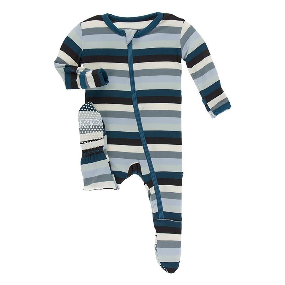 KicKee Pants Little Boys Print Footie with Zipper - Pond Leafy Sea Dragon, 12-18 Months — view 10