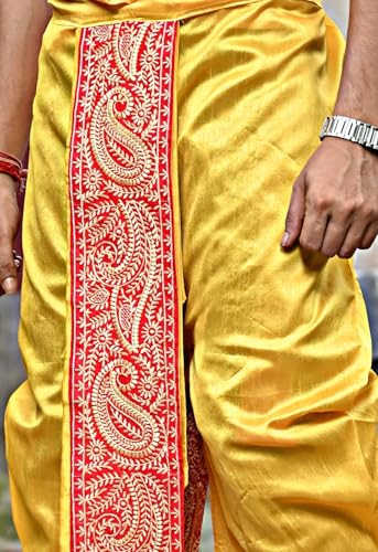 Image of Men's Ready to Wear Pant System MARWADI Embroidered Dhoti for Marriage, Party, Pooja, Festival etc. (GC009)