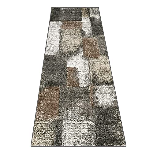 Tapis de cuisine antidérapant lavable marron gris vintage
