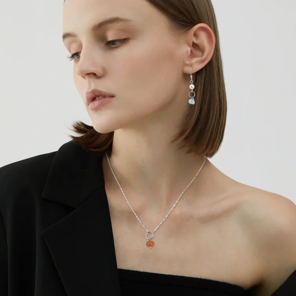 SUPERFINDINGS 84Pcs Natural Mixed Pendants Nuggets Gemstone Charms Crystal Stone Charms with Stainless Steel Jump Ring for Earring Necklace Bracelet Jewelry Making - Image 7