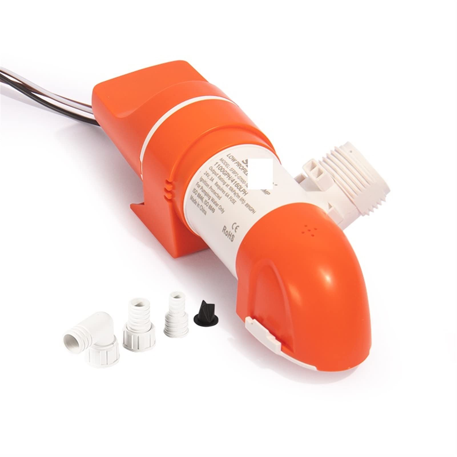 Regulowana mała pompa głębinowa pompa wodna do łodzi, wąska pozioma automatyczna pompa zęzowa do jachtu, pompa ssąca, odpływ indukcyjny, DC 12V-24V (12V)