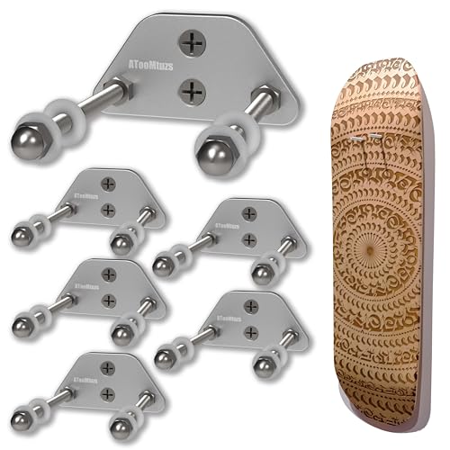 ATOOMTUZS Skateboard Wall Mount Display(6 Packs)-Aluminum Ramp Shape Skateboard...