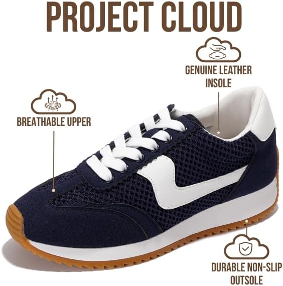 Project Cloud Fashion Sneakers for Women 2026 – Lightweight Lace-Up Shoes for Women with Memory Foam Insoles – Trendy Womens Shoes – Non-Slip, Comfortable Womens Sneakers (Madison) - Image 3