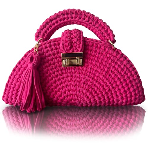 Image of Evening Clutch Bag for Women, Handmade Crochet Wedding Party Purse, Small Flap Formal Crossbody Handbag Evening Clutch