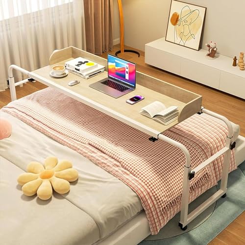 Table de lit hauteur réglable 65-95 cm avec roulettes pour bureau - 2