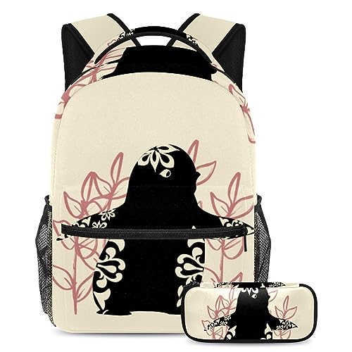 Sac à dos pingouin cartable fille garçon avec trousse scolaire et sac de voyage multicolore