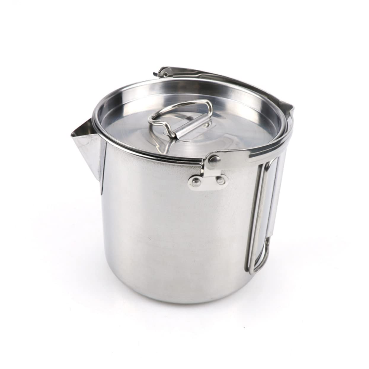 VANZACK Outdoor Cooking Kettle 1.2l Boil Water Pot Collapsible Stainless Steel Tea Kettle for Camping Picnic