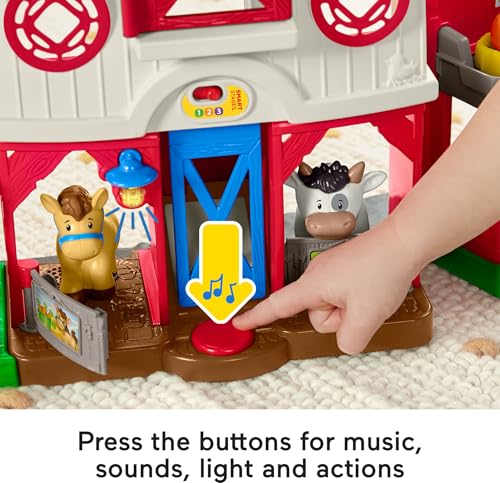 Image of Fisher-Price Little People Toddler Learning Toy Caring for Animals Farm Playset with Smart Stages for Pretend Play Kids Ages 1+ years (Amazon Exclusive)