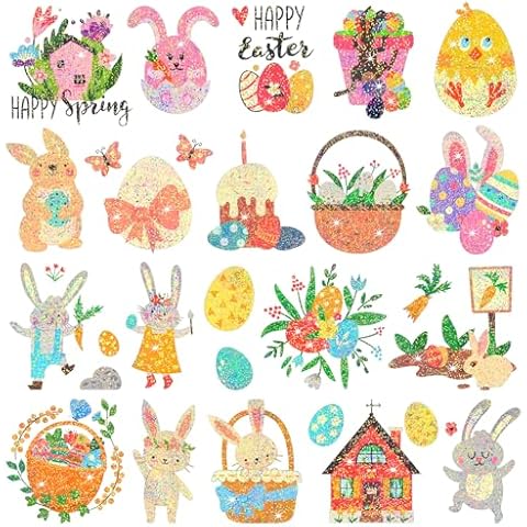 Leesgel 280pcs Easter Glitter Tattoos for Kids Cover