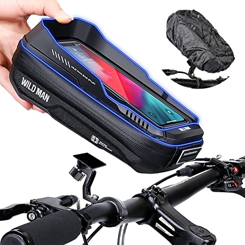 FAIREACH Support Téléphone Vélo Étanche, Sacoche Guidon Velo Réglable à 360° avec 3D Pare-Soleil, Sacoche Velo Cadre avec Écran Tactile TPU pour Smartphones sous 6,7 Pouces (17 cm)…