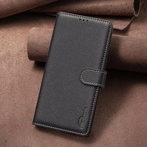 ESONG Billetera Funda para OPPO A16 / A16S / A54S / A55 5G / A54 4G con Tapa,Carcasa Flip Libro de Cuero de PU con Soporte Plegable,Ranura para Tarjeta,Cierre Magnético,RFID Protección Negro