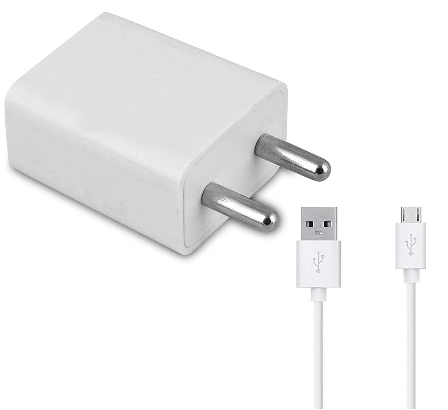 Balaji Enterprises Fast Charger Mobile Charger USB Type B Charger Power Adapter Hi Speed Charger 2.8 Amp Charger with Charging Cable (White) Pack of 1Pcs