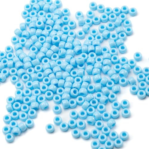 Image of Gxueshan 1000 Pcs Blue Acrylic Pony Beads 6x9mm Bulk for Pens Friendship Bracelet Necklace Jewelry Making Earring Hair Braiding Kandi Beads