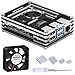 GeeekPi Acryl Gehäuse für Raspberry Pi 4 Model B, Raspberry Pi 4 Gehäuse mit Lüfter Raspberry Pi Kühlkörper Raspberry Pi Lüfter für Raspberry Pi 4 Model B (Nur für Pi 4) (Schwarz und klar)