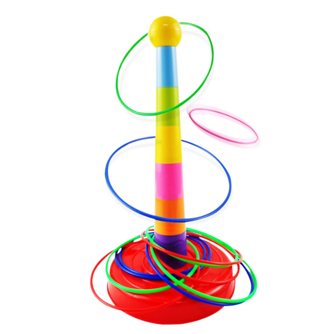 Faroby 10PCS Plastic Carnival Game Set, Colourful Hoop Cone Throwing Toy for Kids Party Activity