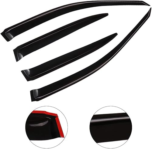 Miniatura 3 de LUJUNTEC Deflector de ventana lateral Ventvisor original, humo oscuro, 4 piezas para Honda Civic DX Sedan de 4 puertas 2001-2005 para Honda Civic EX