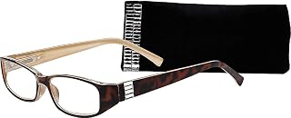 SAV Eyewear Women's Victoria Klein Crystals 9092 Demi Rectangular Reading Glasses, 27 mm + 2