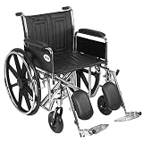 Drive Medical STD24DDA-ELR Bariatric Sentra Extra Heavy Duty Wheelchair, Detachable Desk Arms, Swing