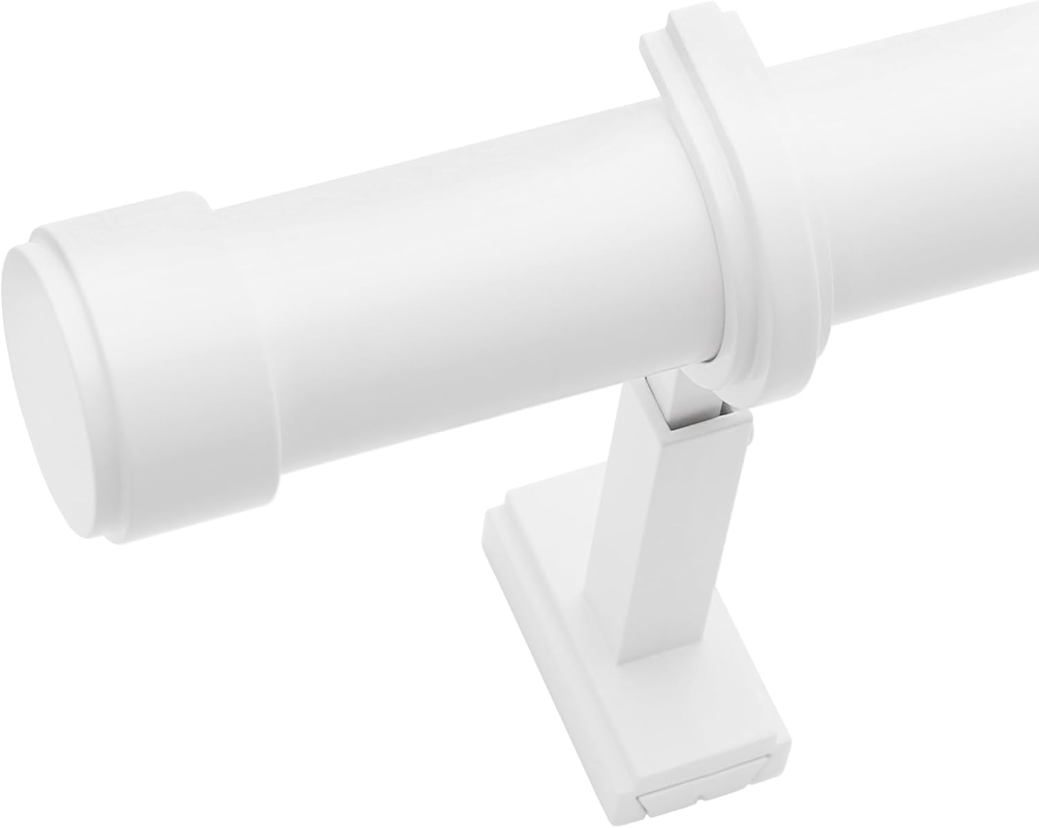 BlastHome® Non-Adjustable Luxury Curtain Rods for Windows, 1 ¼” Rod Set, 8 foot Fixed Length (Two Rods Connect for a Seamless Look), White Single Rod White 8 foot