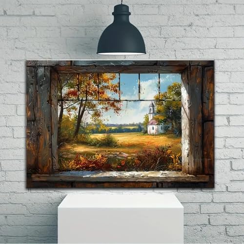 Toile murale arbre 60x80 cm avec cadre pour habiller un mur vide
