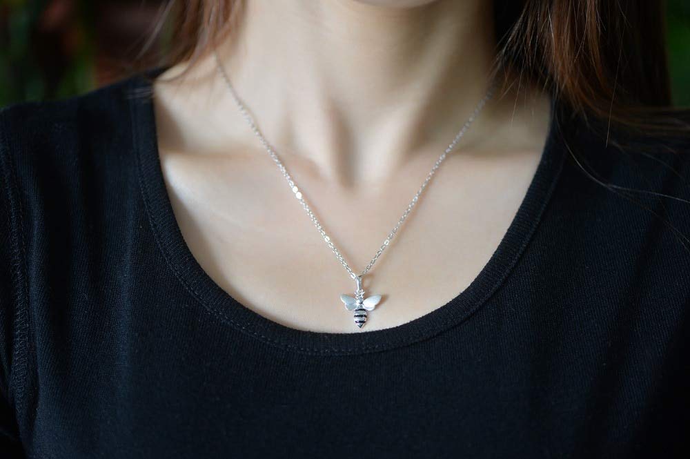 925 Sterling Silver Naszyjnik Piękny Wisiorek Pszczoła Naszyjnik Dla Kobiet Biżuteria Naszyjnik