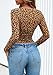 PRETTYGARDEN Women's Mesh Long Sleeve Spring Top 2026 Trendy Summer See Through Sheer Blouse Fitted Going Out Layering Shirts (Leopard Brown,X-Large)