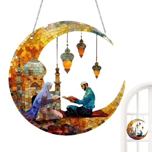Xummpxuk acrílico Colorido de Castillo, de Pared Planos de Escena de Lectura, decoración de árbol de Castillo de Luna de 20 cm, Letrero acrílico para Puerta Delantera para decoración