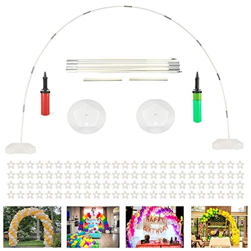 Amon Tech Balloon Arch Kit,13FT wide&8FT tall Arc Balloon Stand with 60pcs Balloon Rings,Balloon Pumps,Bases,Poles,for Birthday, Wedding,Events,Party Decoration Balloon Arches