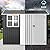 DWVO 8x6ft Metal Outdoor Storage Shed with Window, Lockable Tool Storage Sheds, Oversized Steel Garden Sheds with Sloped Roof for Backyard, Patio, Garage, Lawn (Gray + White)