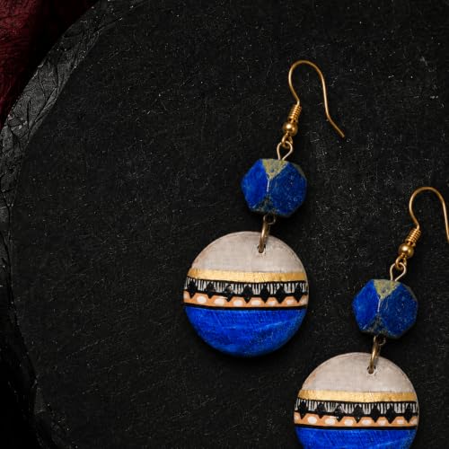 Image of Handcrafted Artistic & Tribal Earrings Collection for Women - Bohemian, Floral, Wooden & Ethnic Statement and Stud Designs