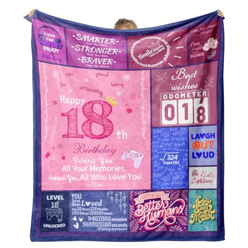 Couverture d'anniversaire en flanelle douce et confortable pour canapé et lit - Cadeau d'anniversaire pour fille, fils, meilleure amie - 127 x 152,4 cm