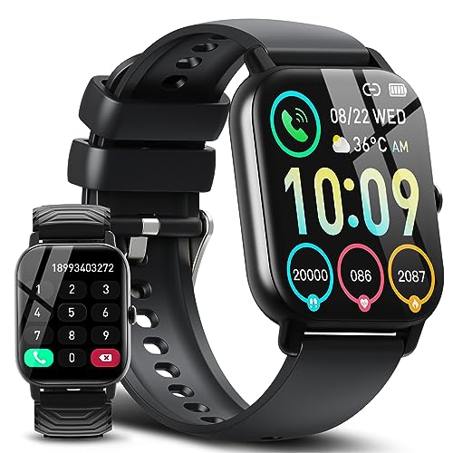 Ddidbi Reloj Inteligente Hombre Mujer con Llamadas, 1.85' Smartwatch con 112 Modos Deportivos, Monitor de Ritmo Cardíaco y Sueño, Pulsera Actividad IP68 Impermeable para iOS y Android, Negro